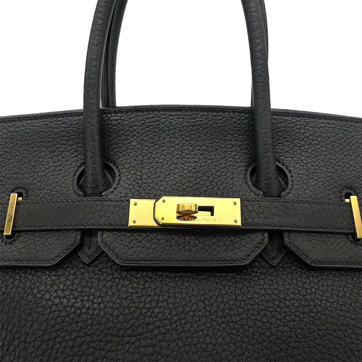 HERMES BIRKIN 35 BLACK FJORD HAND BAG □H GHW 90276384