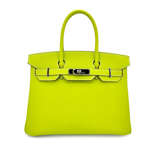 HERMES CANDY BIRKIN 30 KIWI LICHEN EPSOM HAND BAG □O SHW 90276385