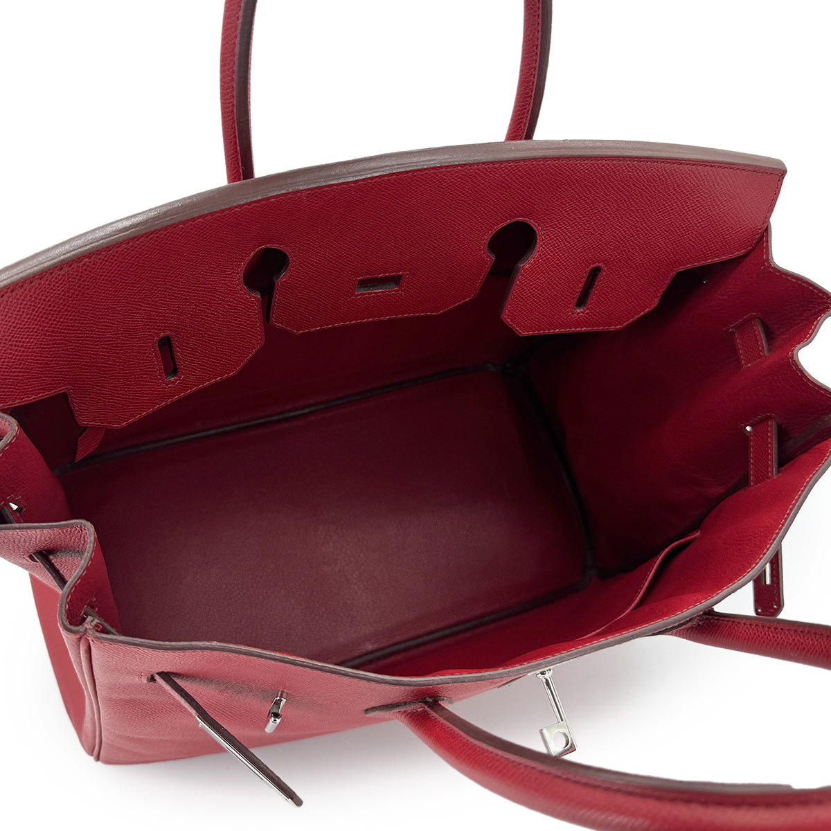 HERMES HAUT A COURROIES 36 ROUGE VIF EPSOM HAND BAG □K SHW 90276386