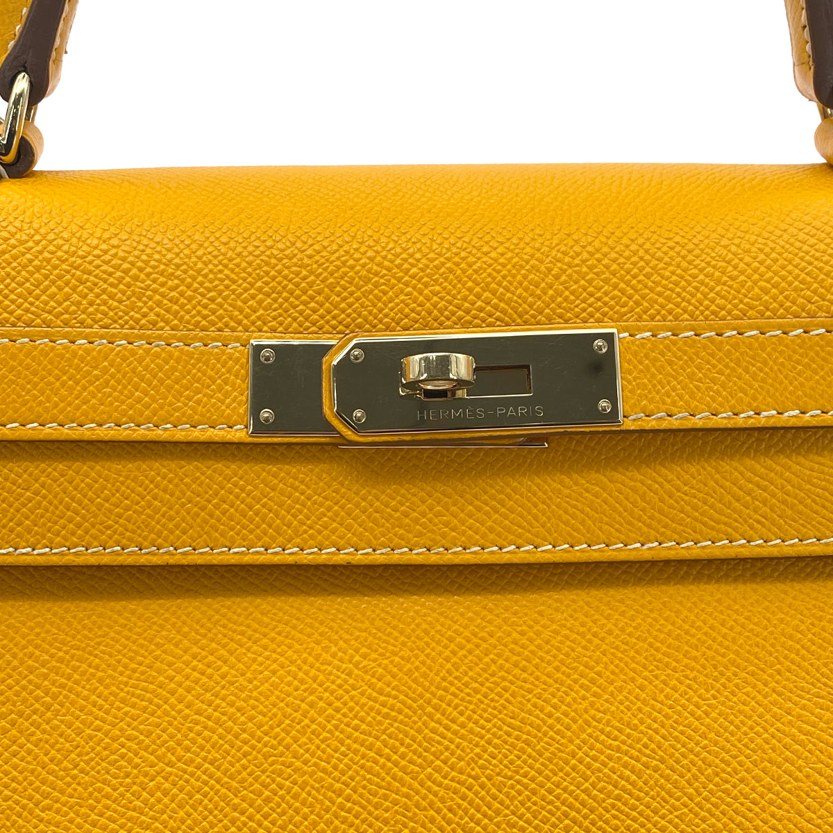 HERMES CANDY KELLY 28 JAUNE D'OR MANGUE EPSOM HAND SHOULDER BAG □P 90276388