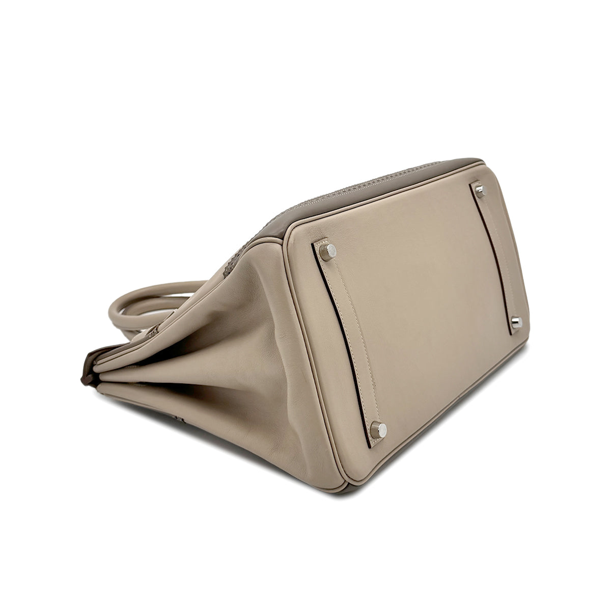 HERMES BIRKIN 35 GHILLIES ARGILE ETOUPE SWIFT HAND BAG □O SHW 90276390