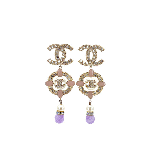 CHANEL EARRINGS COCOMARK RHINESTONE PEARL ACCESSORY P20S 90276394