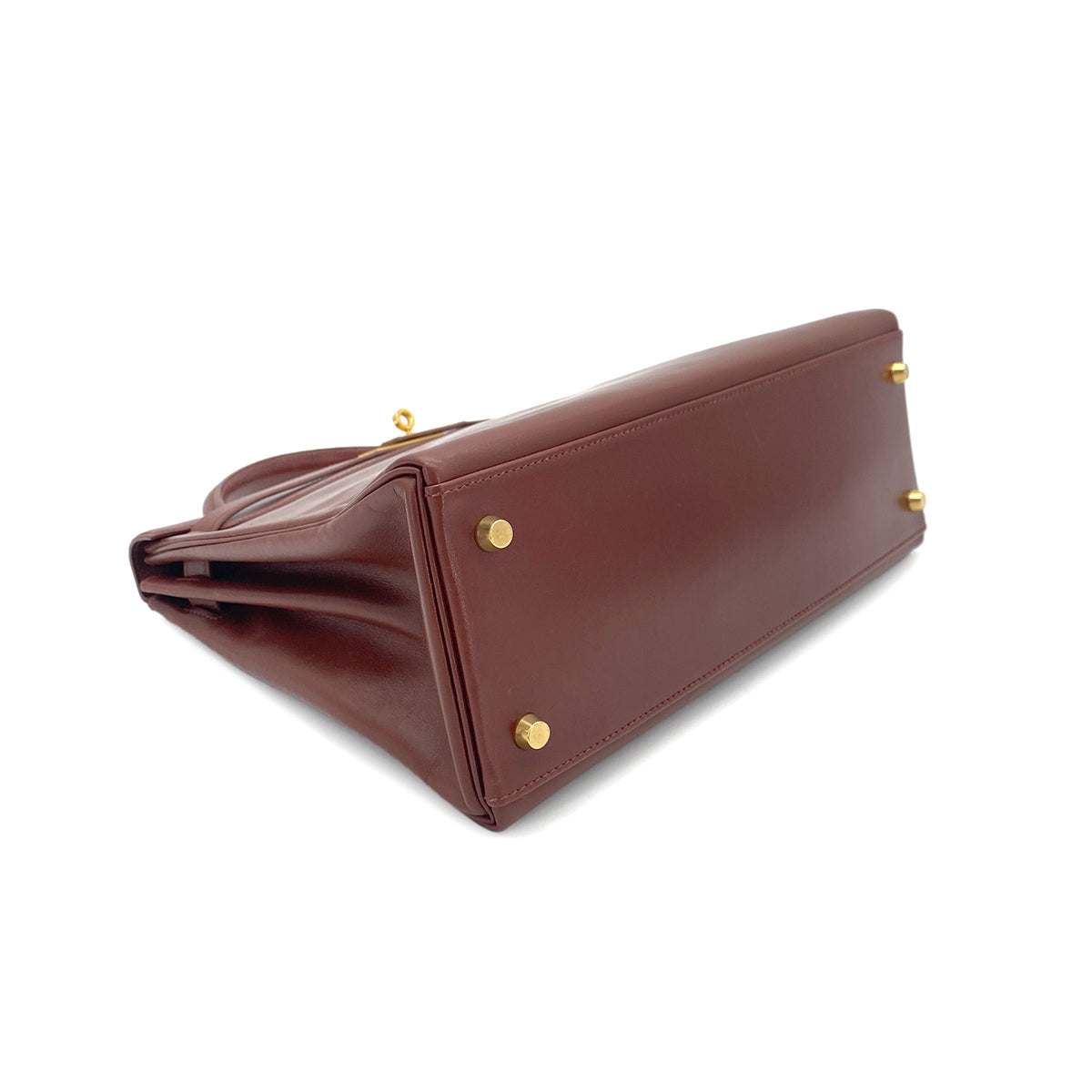 HERMES KELLY 32 RETOURNE BROWN BOXCALF 〇Y GHW 90276397