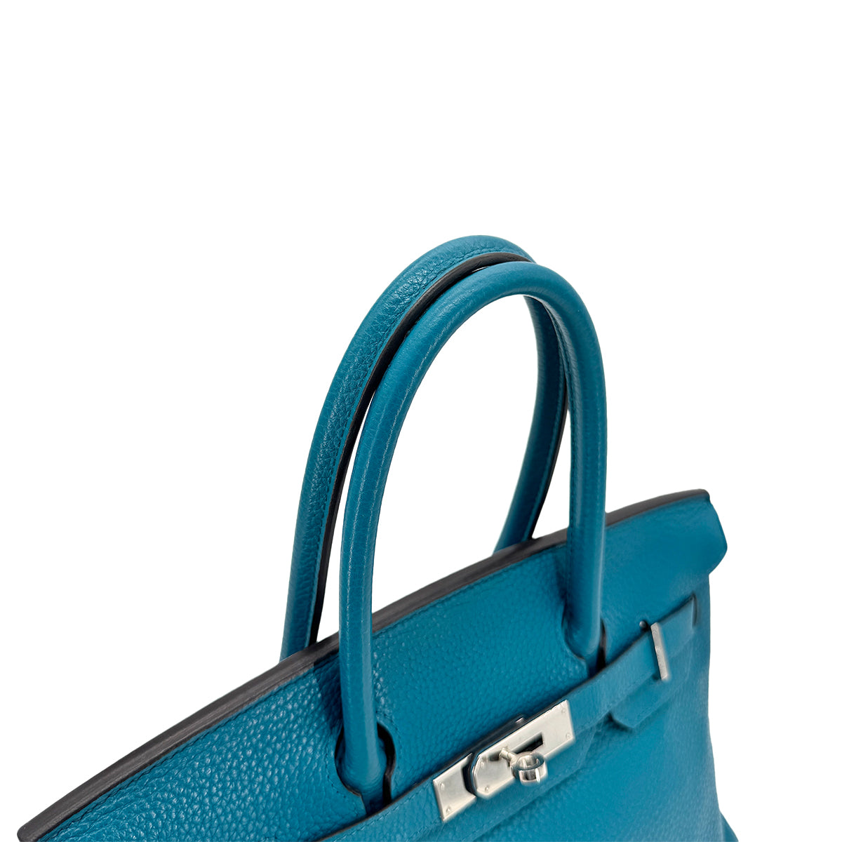 HERMES BIRKIN 30 TURQUOISE MYKONOS TAURILLON CLEMENCE HAND BAG □Q SHW 90276398