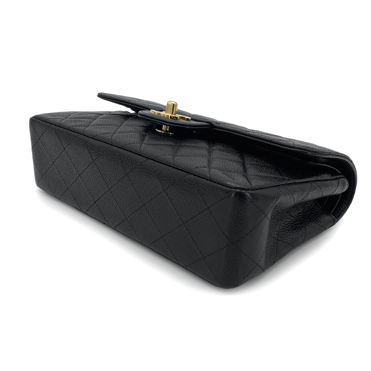 CHANEL VINTAGE CLASSIC FLAP SMALL CHAIN SHOULDER BAG BLACK CAVIAR SKIN 90276399