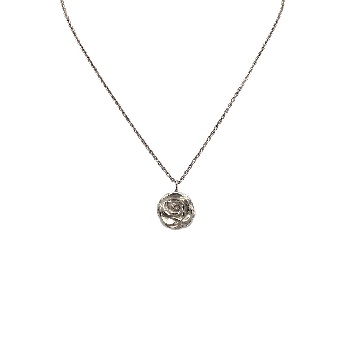 CHANEL VINTAGE NECKLACE CAMELLIA SILVER ACCESSORY 98A 90276624