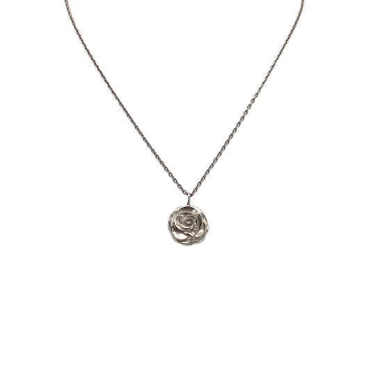CHANEL VINTAGE NECKLACE CAMELLIA SILVER ACCESSORY 98A 90276624