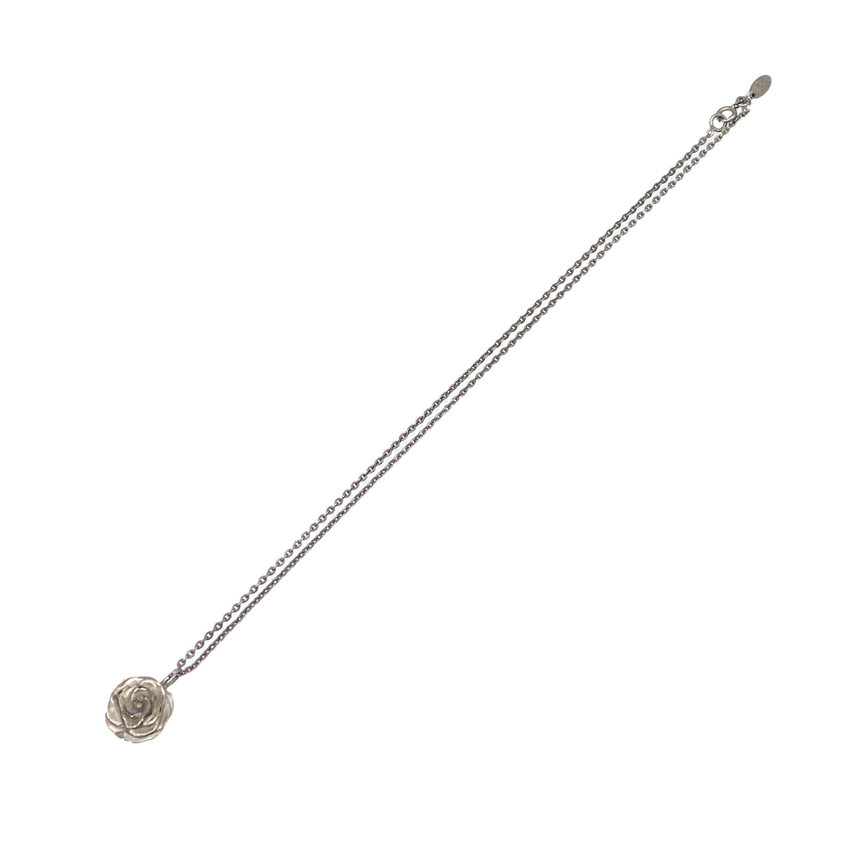 CHANEL VINTAGE NECKLACE CAMELLIA SILVER ACCESSORY 98A 90276624