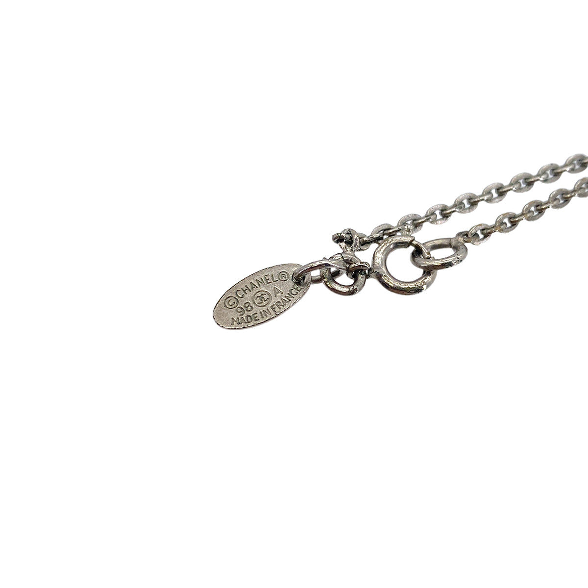 CHANEL VINTAGE NECKLACE CAMELLIA SILVER ACCESSORY 98A 90276624