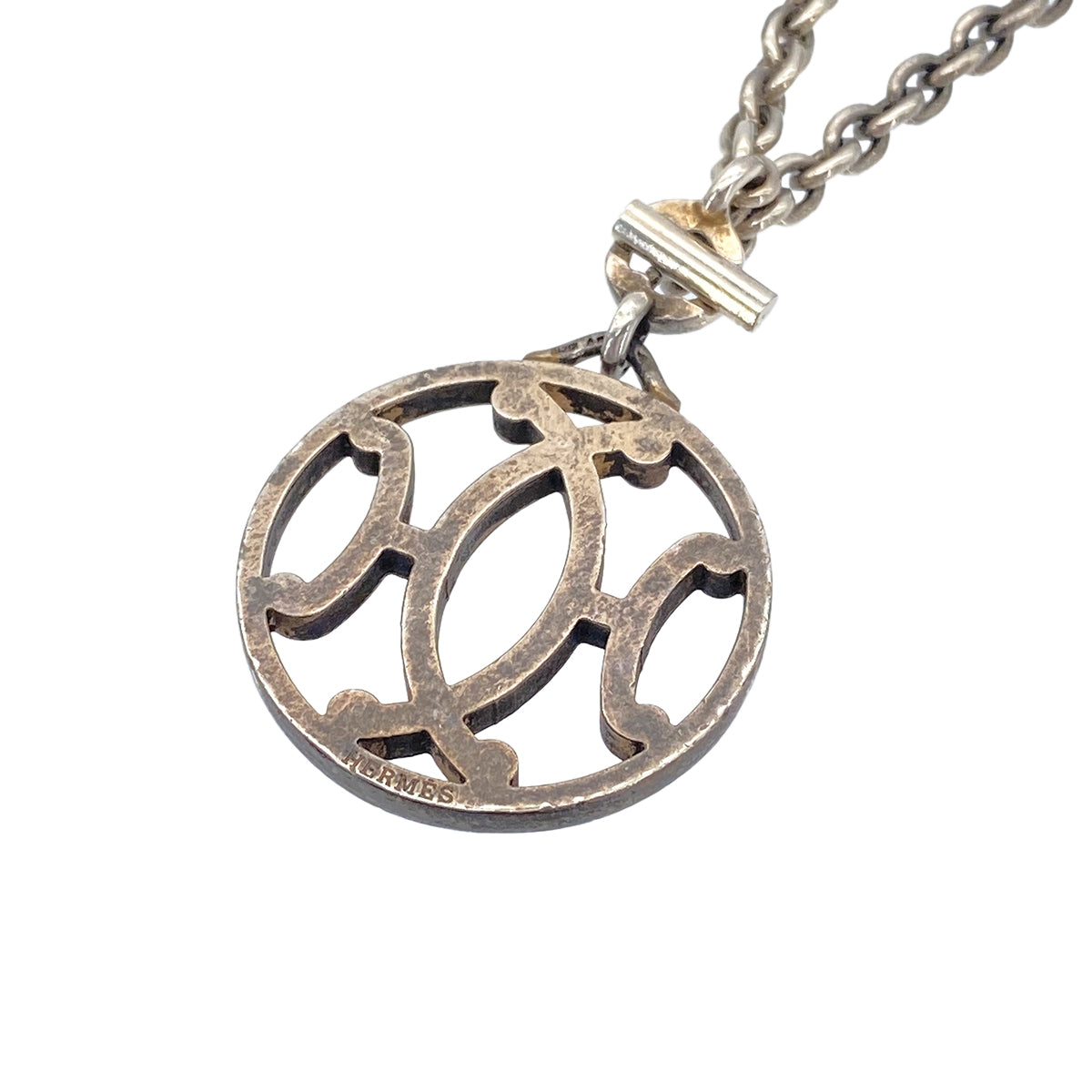 HERMES BAG CHARM LOGO MOTIF ACCESSORY SILVER 90276696