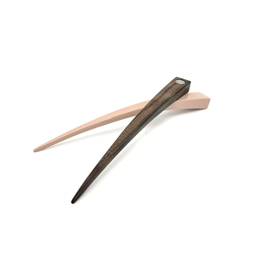 HERMES SELLIER HAIRPIN BROWN PINK LACQUER WOOD ACCESSORY 90276698