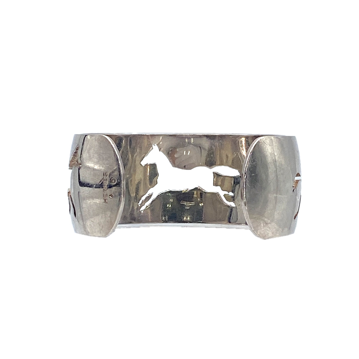 HERMES BANGLE BRACELET HORSE SILVER ACCESSORY 90276702