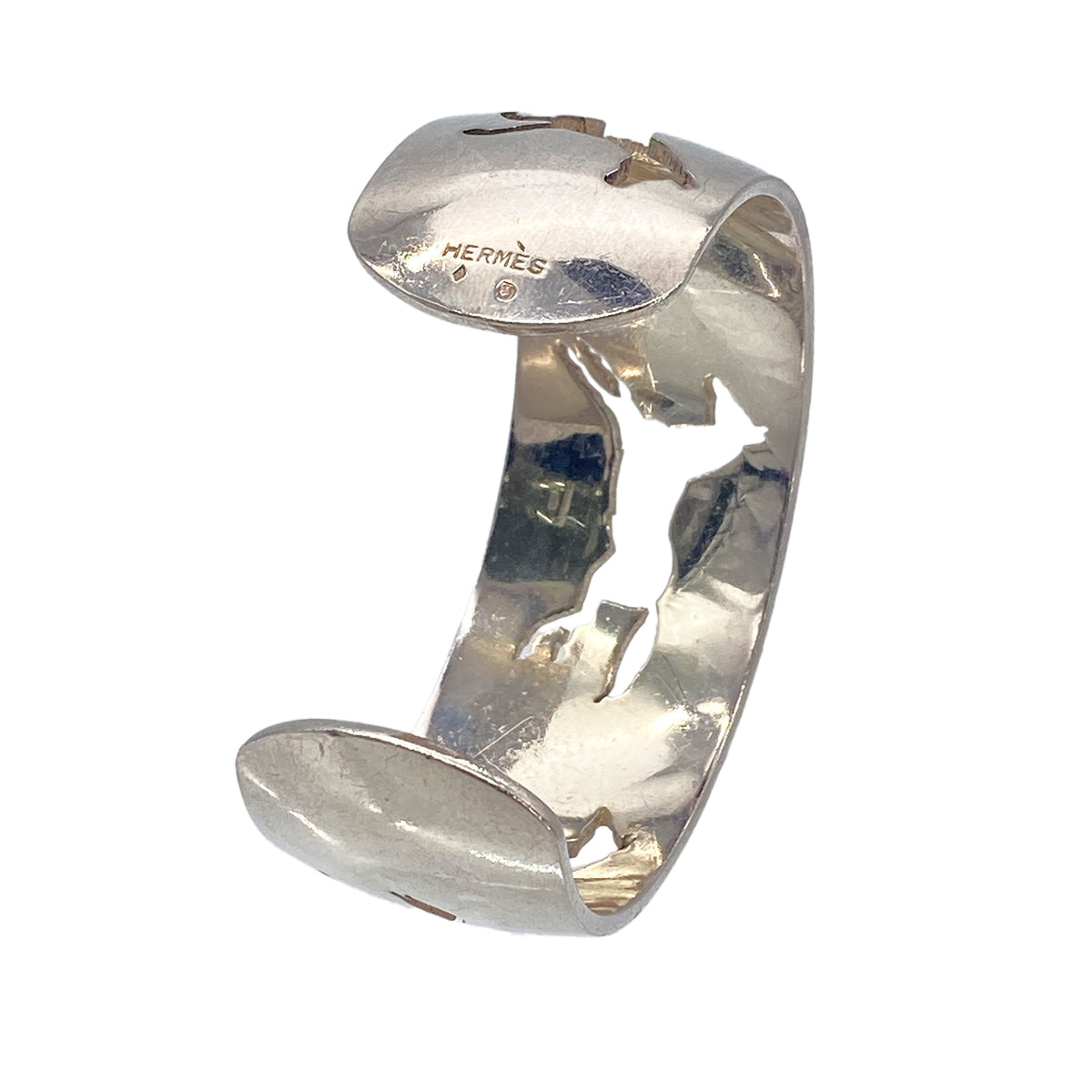 HERMES BANGLE BRACELET HORSE SILVER ACCESSORY 90276702
