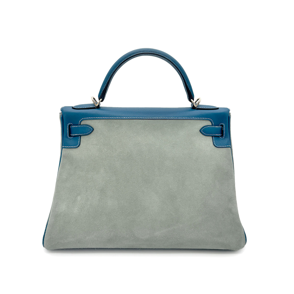 HERMES KELLY 32 AMAZON RETOURNE BLEU DE GALICE DEBRIS HAND SHOULDER BAG R SHW 90276747