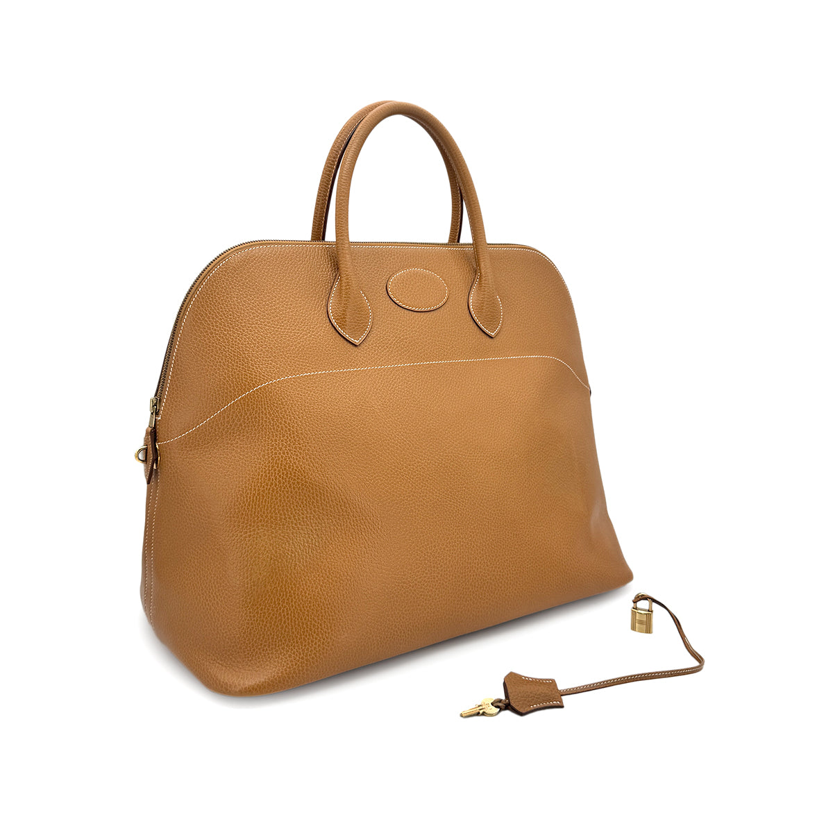 HERMES BOLIDE 45 NATURAL ARDENNES HAND BAG 〇X GHW 90276751