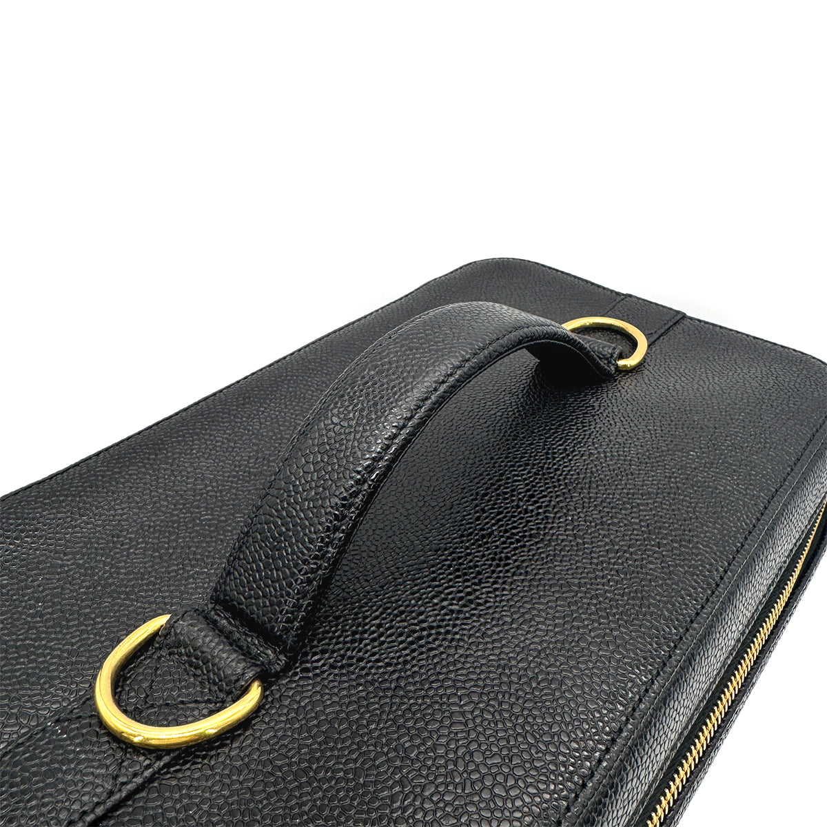 CHANEL VINTAGE VANITY HAND BAG BLACK CAVIAR SKIN 90276755