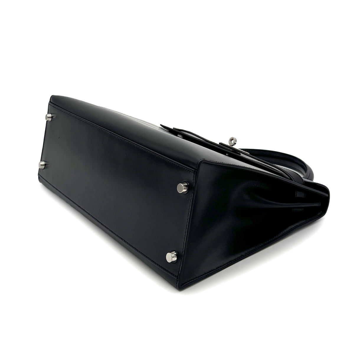 HERMES KELLY 32 SELLIER BLACK BOXCALF HAND SHOULDER BAG □C SHW 90276756