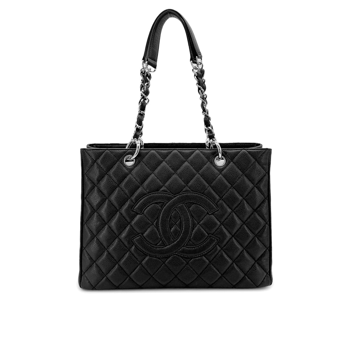 CHANEL GST COCOMARK CHAIN TOTE BAG BLACK CAVIAR SKIN 90276758