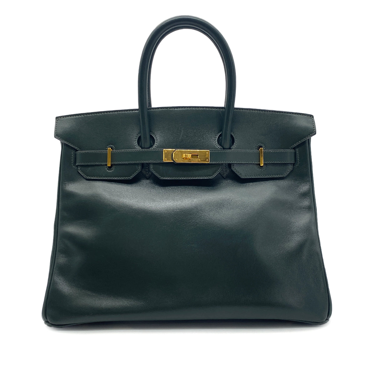 HERMES BIRKIN 35 GREEN BOXCALF HAND BAG 〇Y GHW 90276761
