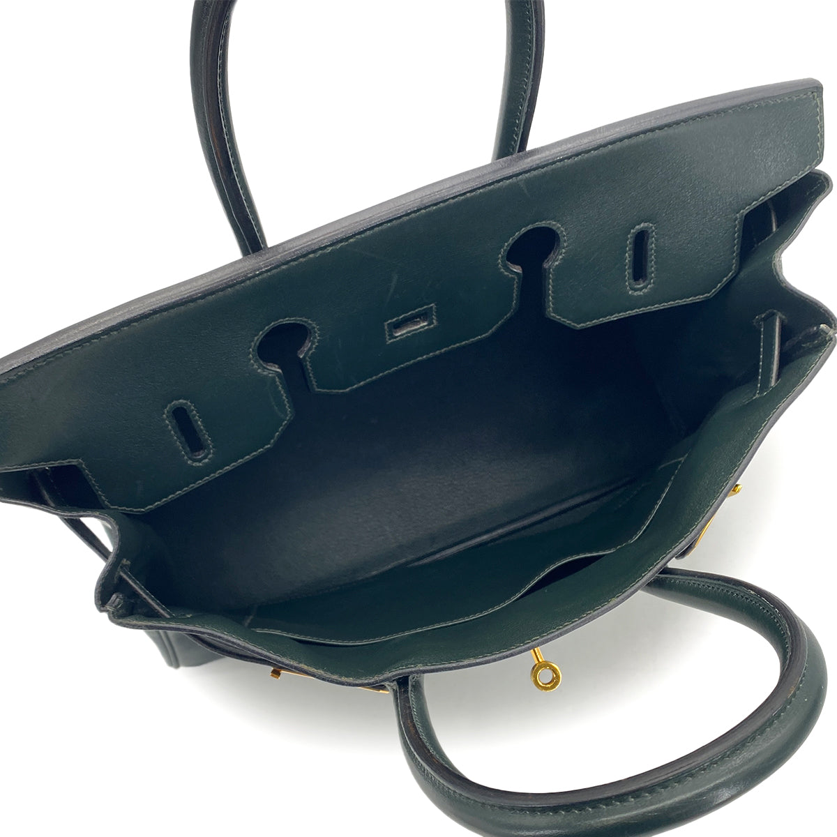 HERMES BIRKIN 35 GREEN BOXCALF HAND BAG 〇Y GHW 90276761