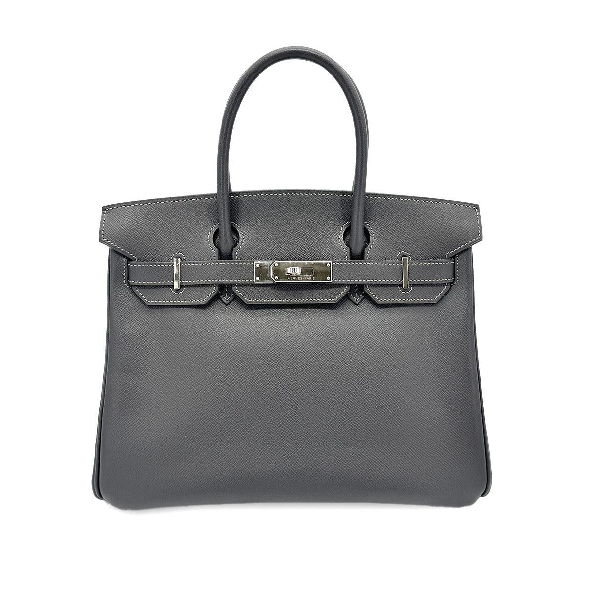 HERMES BIRKIN 30 GRAPHITE EPSOM HAND BAG □K SHW 90276763
