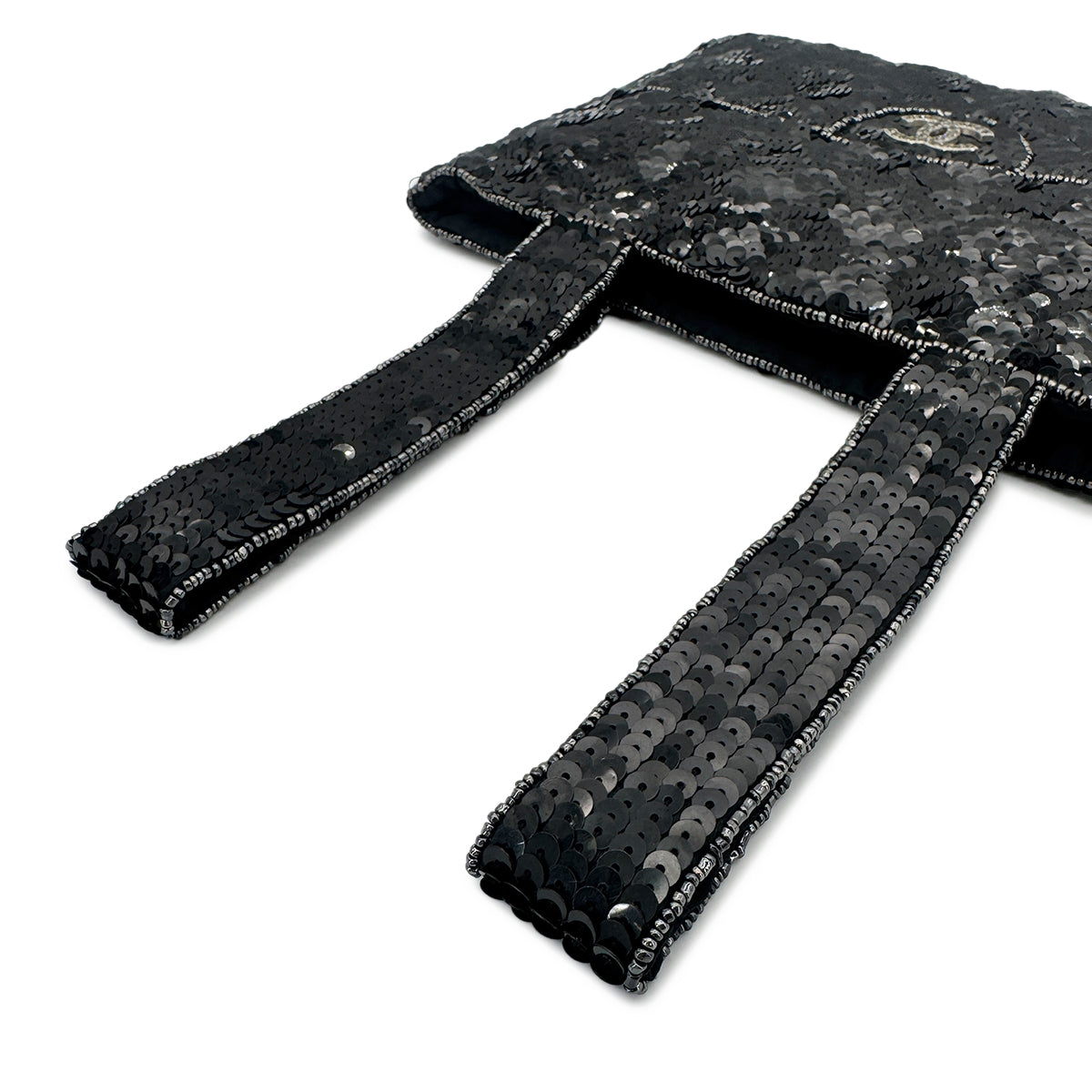 CHANEL VINTAGE HAND BAG COCOMARK RHINESTONE BLACK SEQUINS 90276765