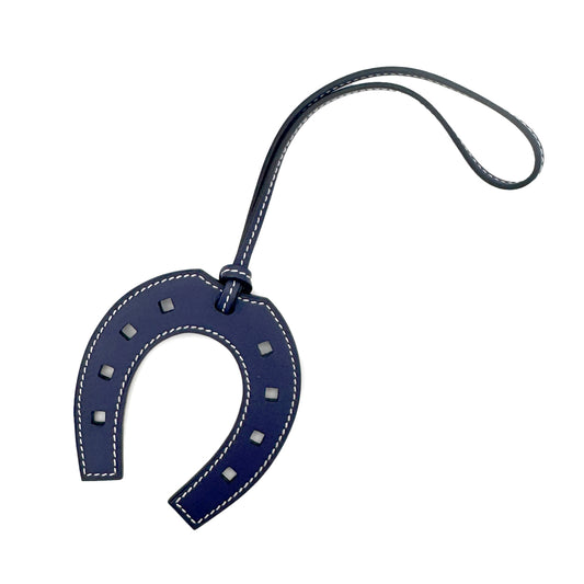 HERMES PADDOCK FER A CHEVAL BAG CHARM BLEU ENCRE SWIFT 90276774