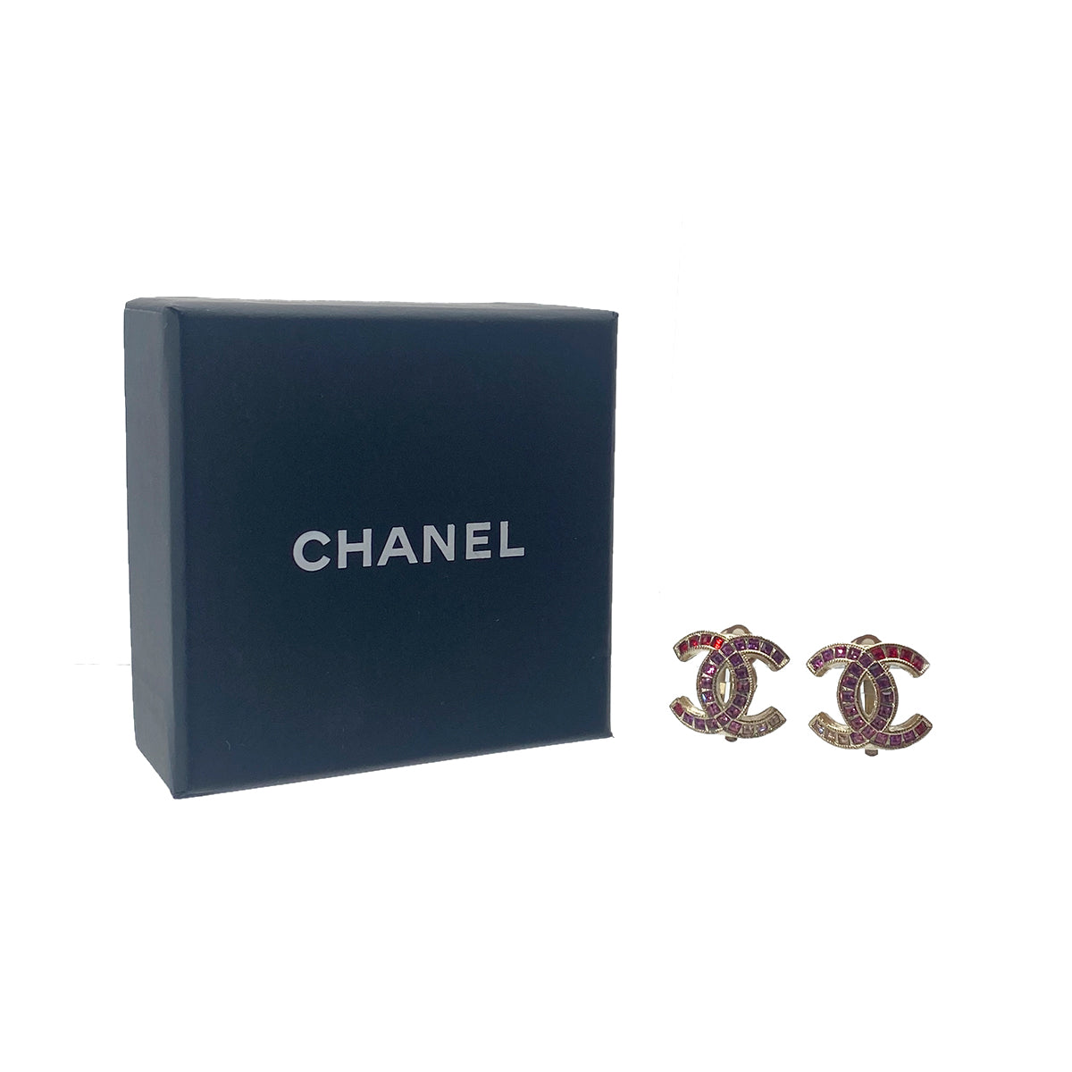 CHANEL EARRINGS COCOMARK COLOR STONE PINK RED ACCESSORY A17B 90276784
