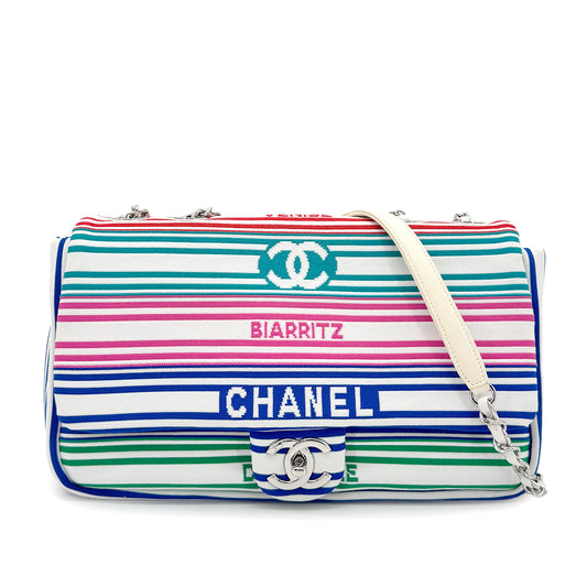 CHANEL CRUISELINE 2019 COCOMARK MIXED FIBERS CHAIN SHOULDER BAG CANVAS 90276880