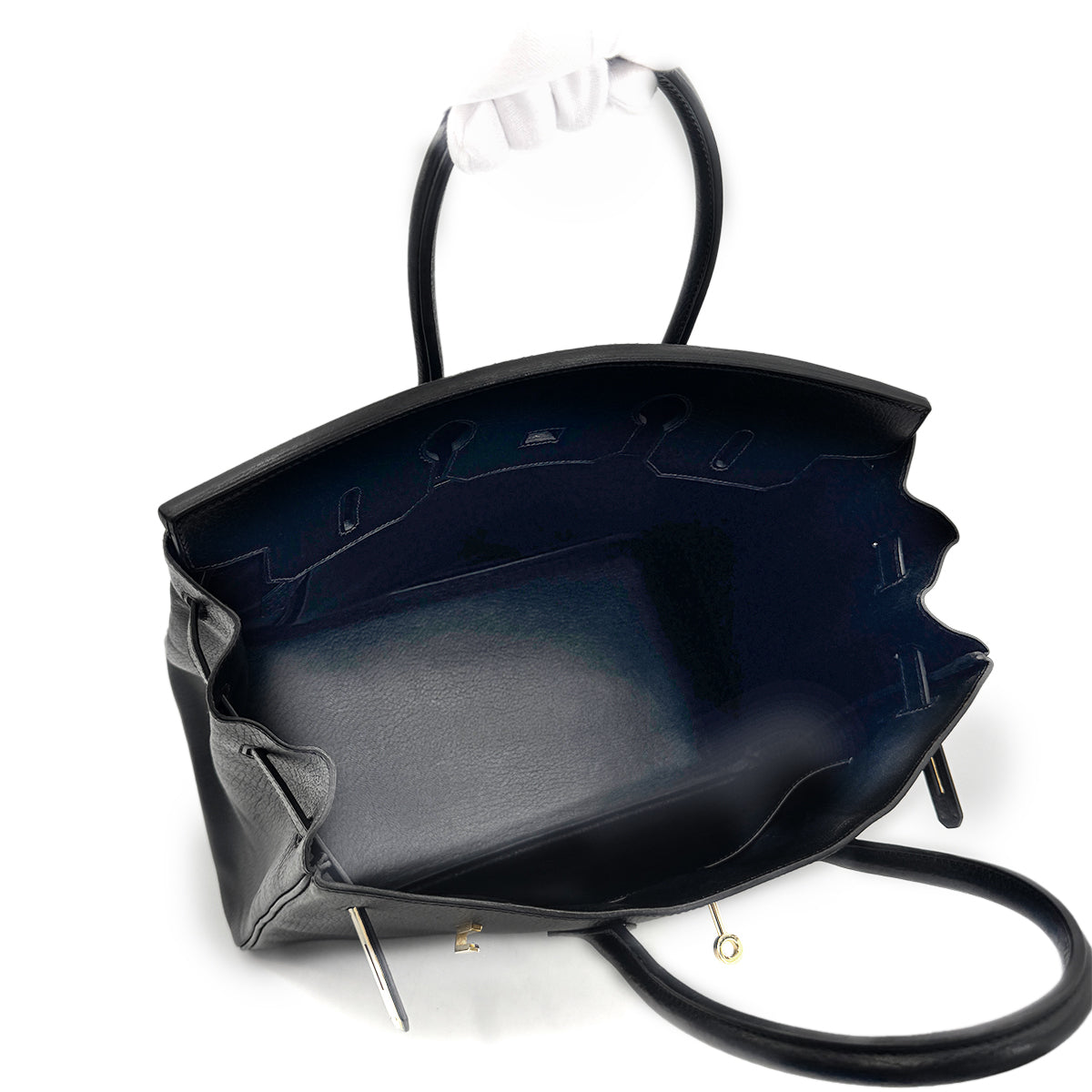 HERMES BIRKIN 35 BLACK ARDENNES HAND BAG 〇Z GHW 90276884