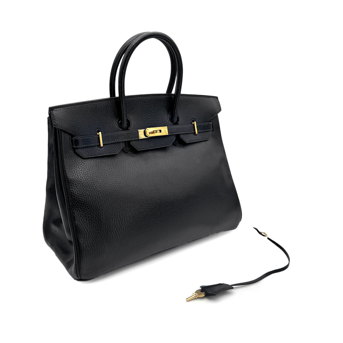 HERMES BIRKIN 35 BLACK ARDENNES HAND BAG 〇Z GHW 90276884