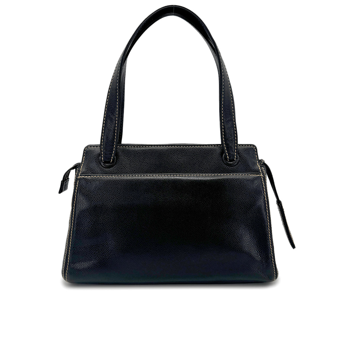 CHANEL VINTAGE WILD STITCH COCOMARK HAND SHOULDER BAG BLACK CAVIAR SKIN 90276885