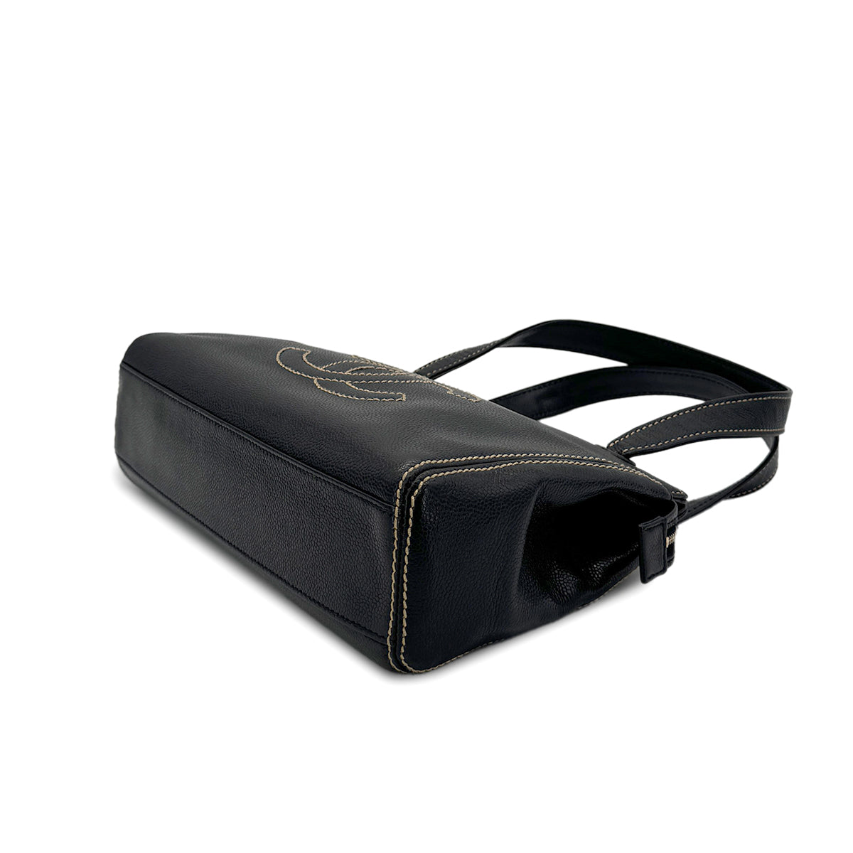 CHANEL VINTAGE WILD STITCH COCOMARK HAND SHOULDER BAG BLACK CAVIAR SKIN 90276885