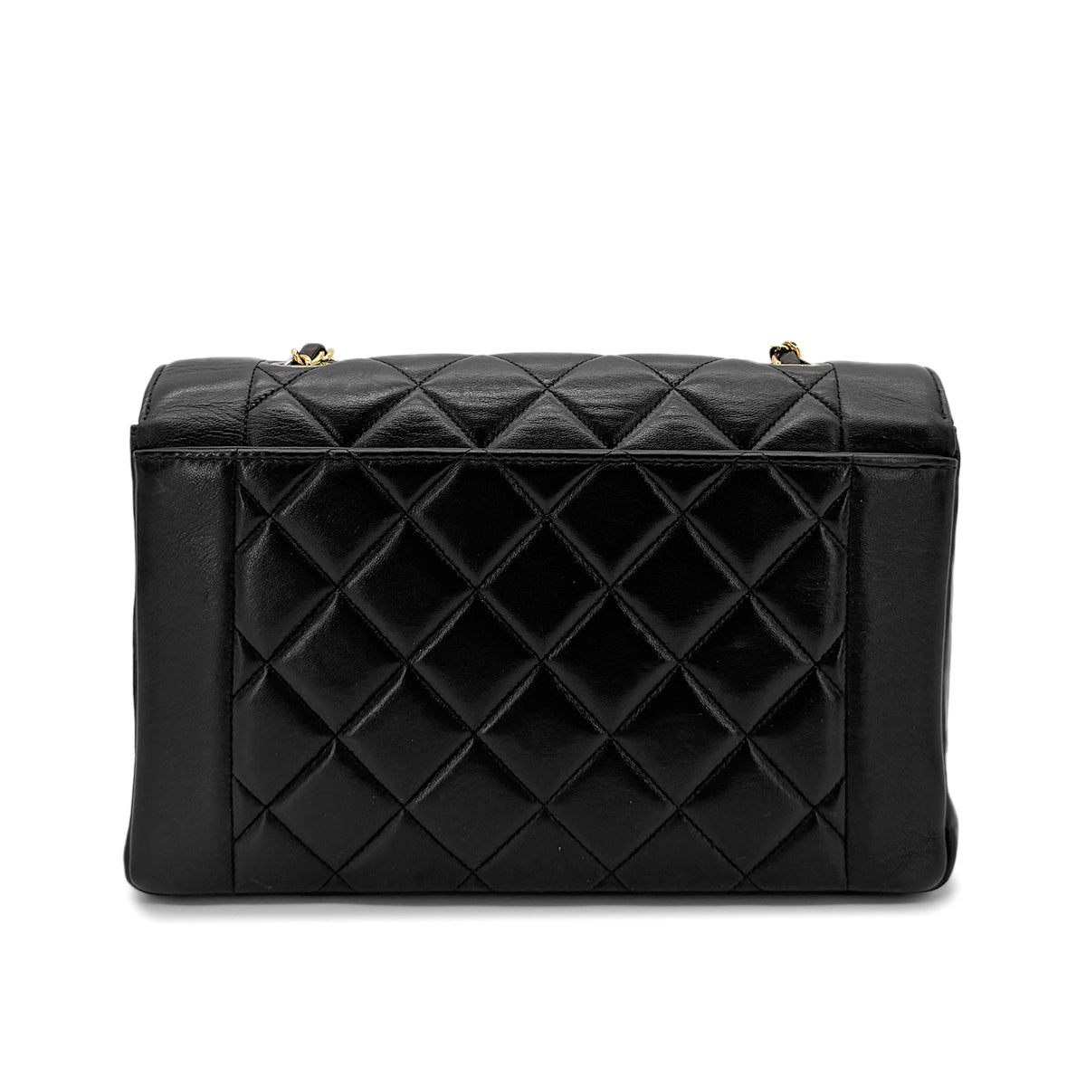 CHANEL VINTAGE MATELASSE CHAIN SHOULDER BAG BLACK LAMB SKIN 90277069