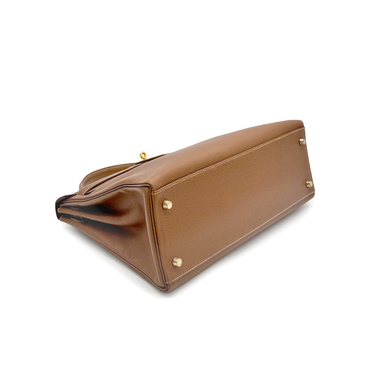 HERMES KELLY 32 RETOURNE GOLD COUCHEVEL HAND SHOULDER BAG □A GHW 90277076