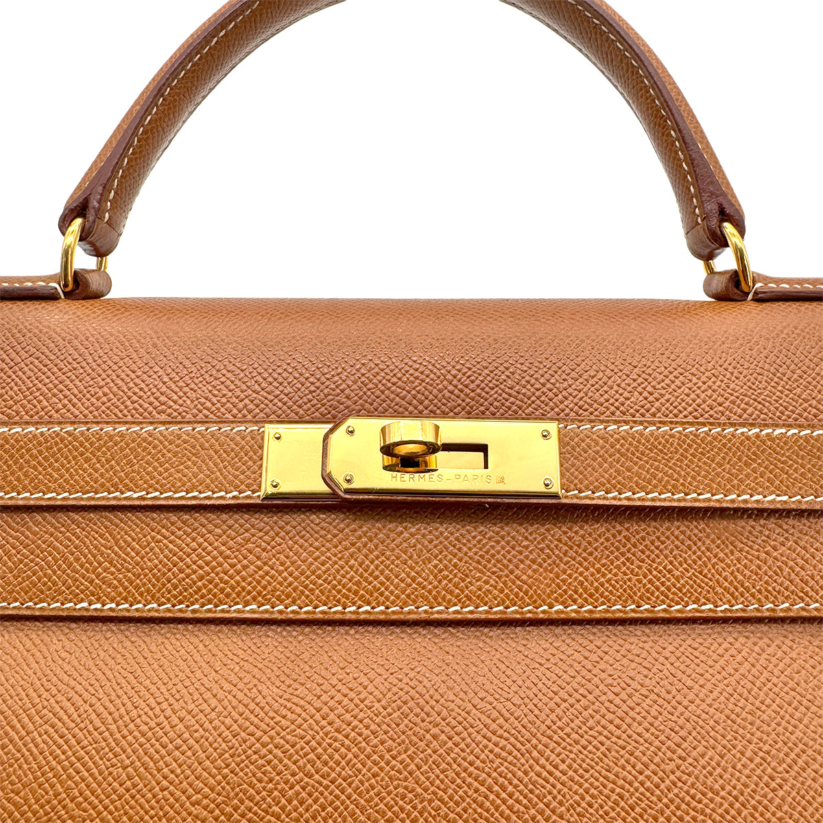 HERMES KELLY 32 RETOURNE GOLD COUCHEVEL HAND SHOULDER BAG □A GHW 90277076