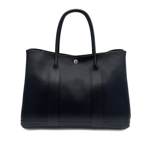 HERMES GARDEN PARTY PM BLACK VEAU NEGONDA TOTE BAG □P 90277077
