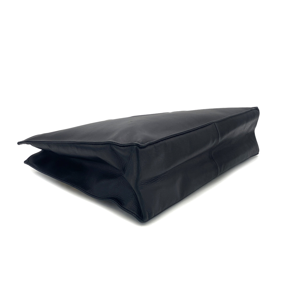 CHANEL VINTAGE BIG COCO CHAIN TOTE BAG BLACK LAMB SKIN 90277082