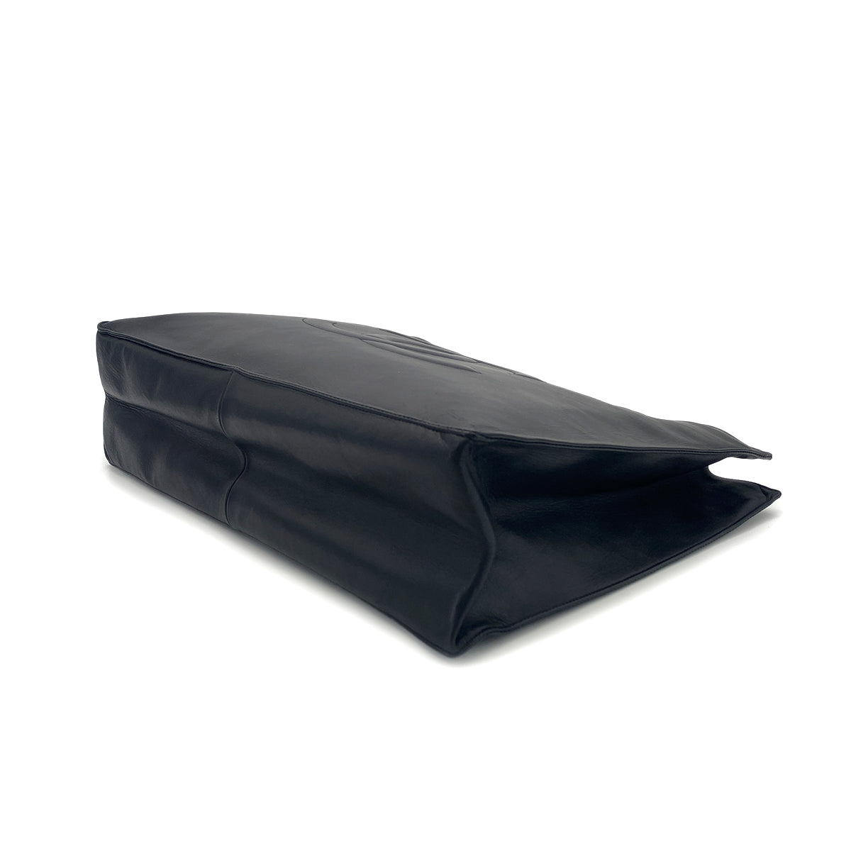 CHANEL VINTAGE BIG COCO CHAIN TOTE BAG BLACK LAMB SKIN 90277082