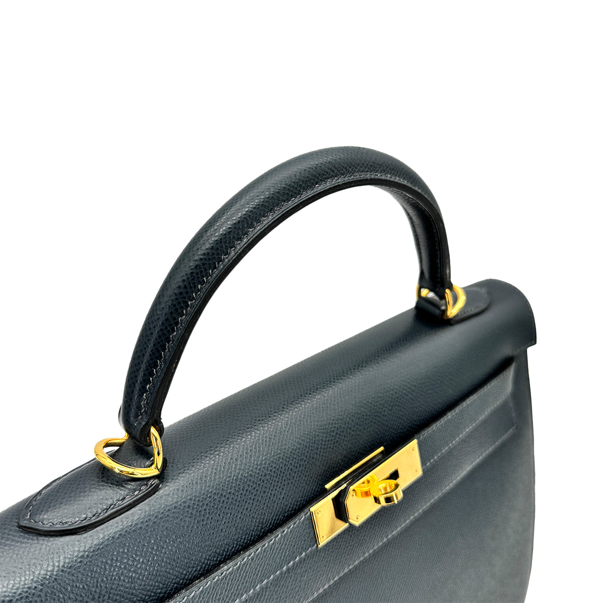 HERMES KELLY 32 SELLIER BLUE INDIGO EPSOM HAND SHOULDER BAG □G 90277085