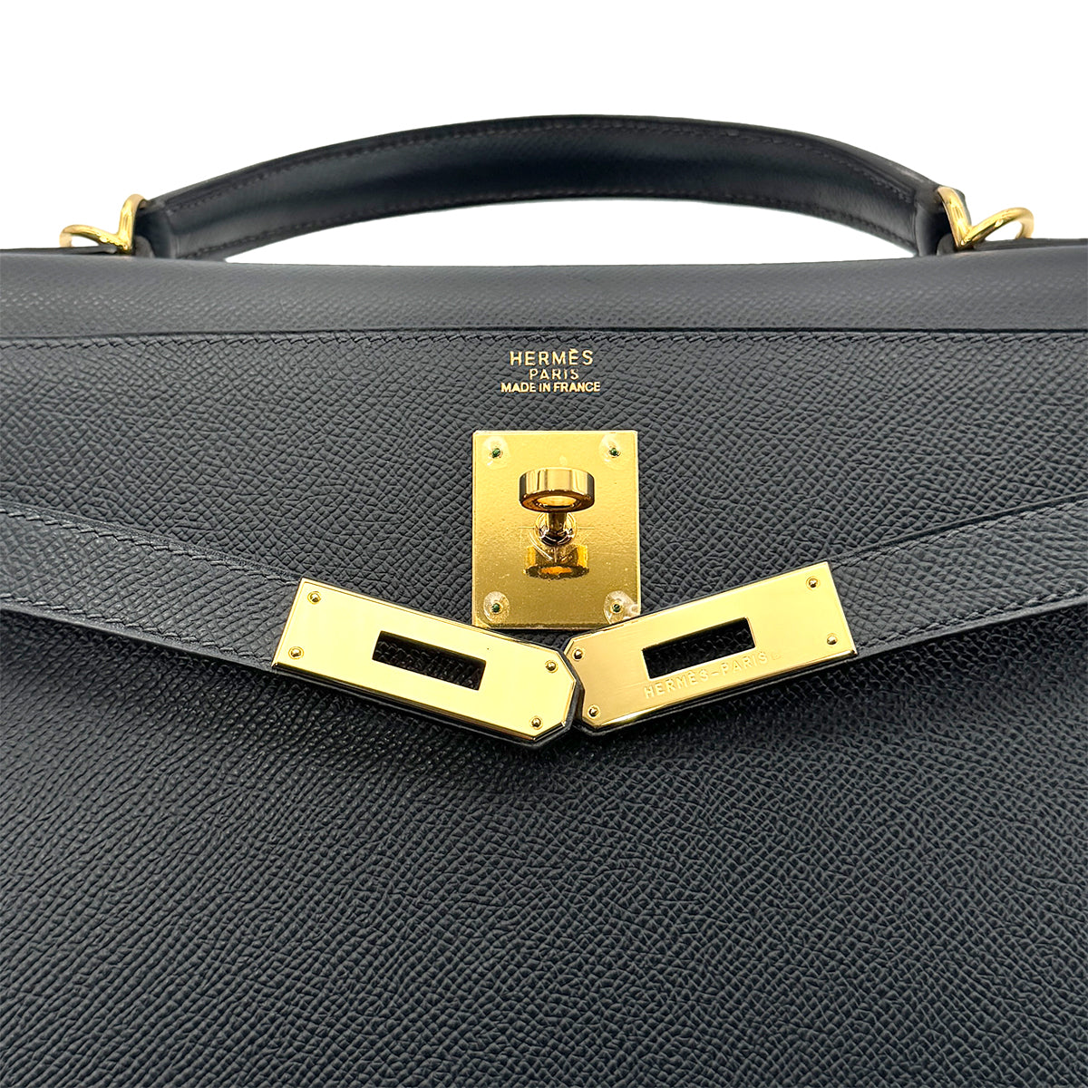 HERMES KELLY 32 SELLIER BLUE INDIGO EPSOM HAND SHOULDER BAG □G 90277085