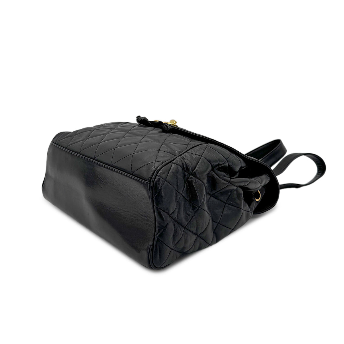 CHANEL VINTAGE MATELASSE COCOMARK CHAIN BACKPACK BLACK LAMB SKIN 90277086