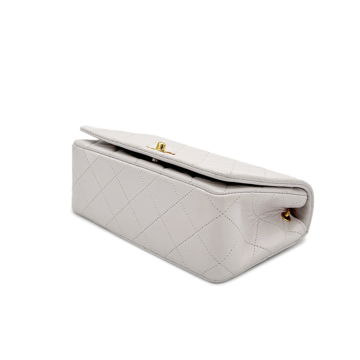 CHANEL VINTAGE FULL FLAP CHAIN SHOULDER BAG WHITE LAMB SKIN 90277088