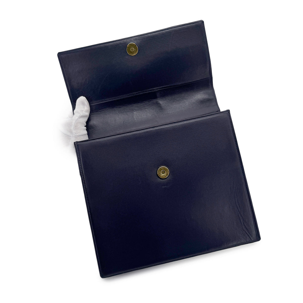 CHANEL VINTAGE COCOMARK CHAIN HAND BAG  NAVY LAMB SKIN 90277238