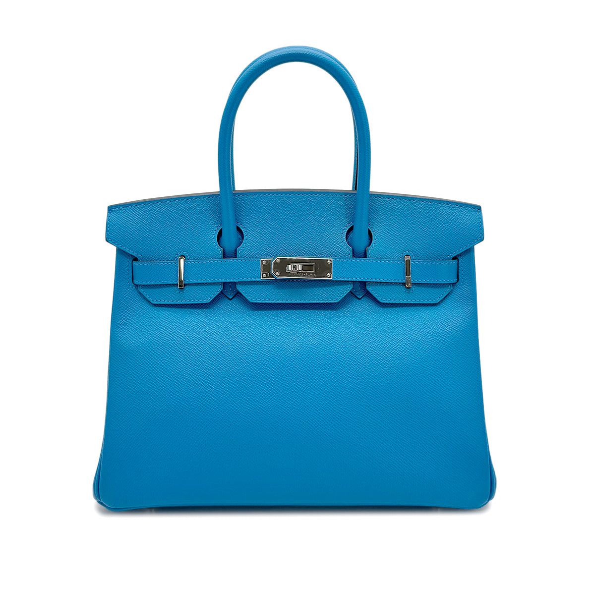 HERMES BIRKIN 30 BLEU ZANZIBAR VEAU EPSOM HAND BAG C SHW 90277268