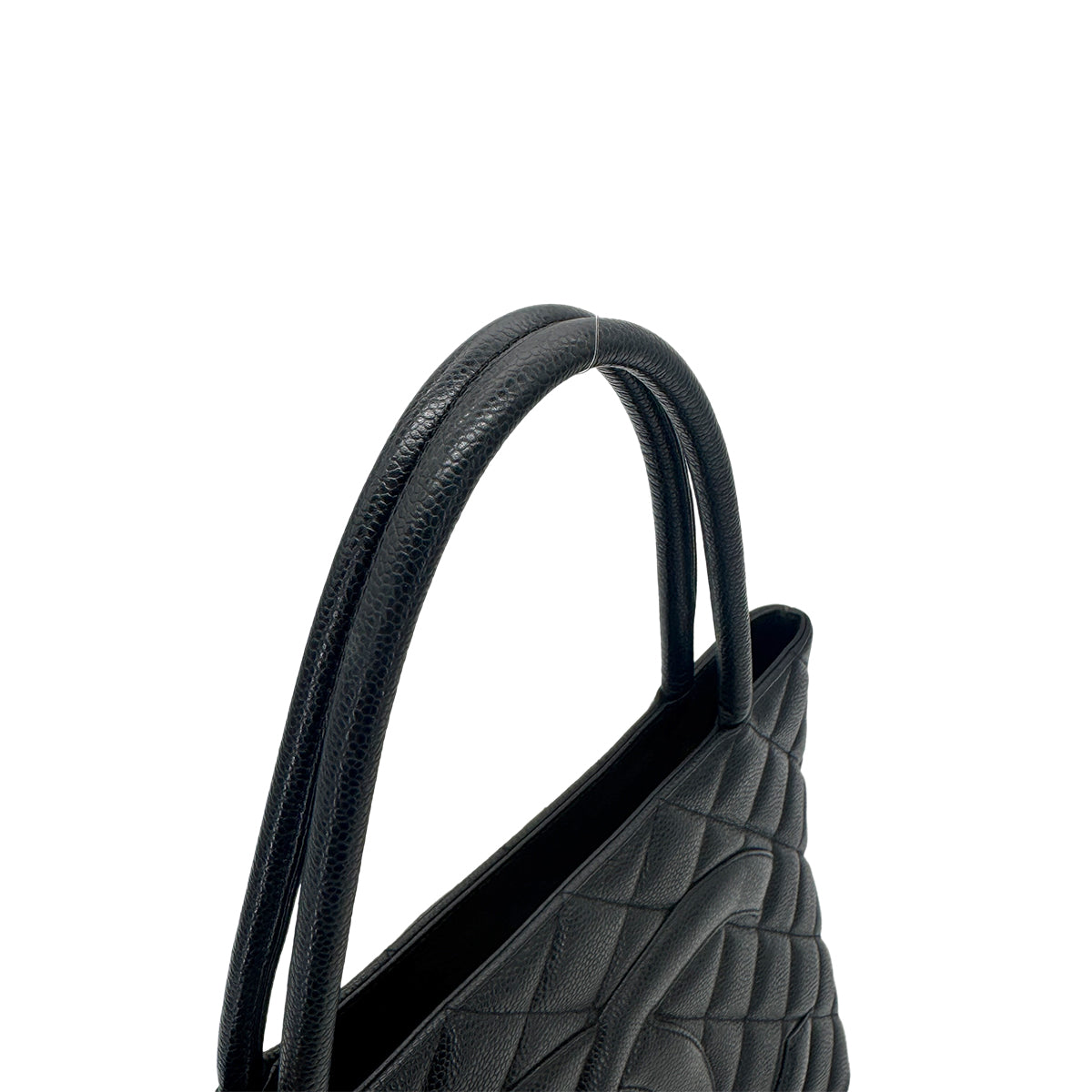 CHANEL VINTAGE MEDALLION TOTE BAG BLACK CAVIAR SKIN 90277272