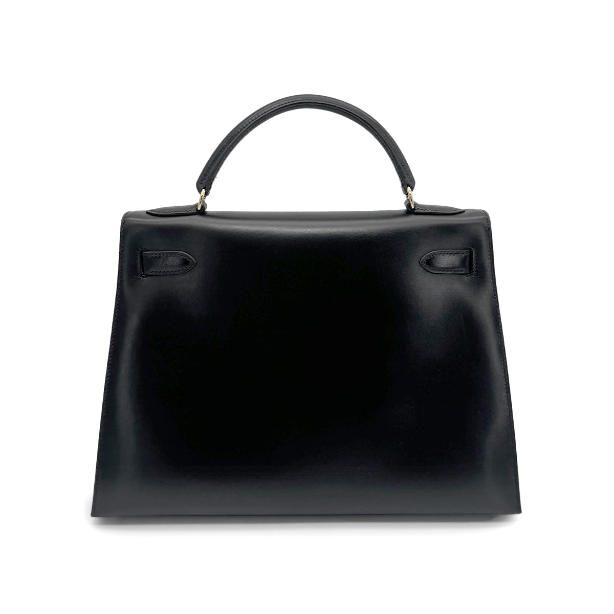 HERMES KELLY 32 SELLIER BLACK BOXCALF HAND SHOULDER BAG □C GHW 90277282
