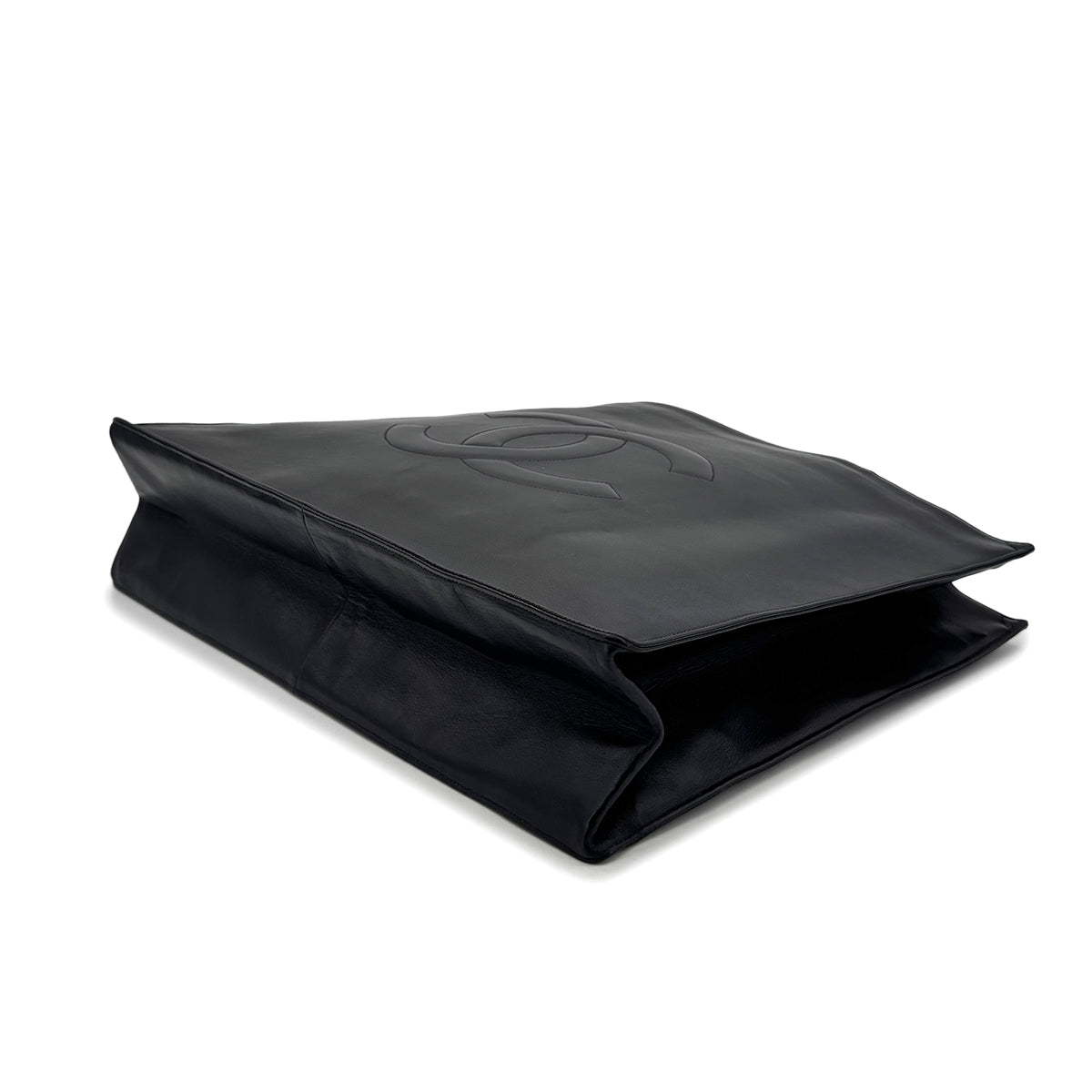 CHANEL VINTAGE COCOMARK CHAIN TOTE BAG BLACK LAMB SKIN 90277324