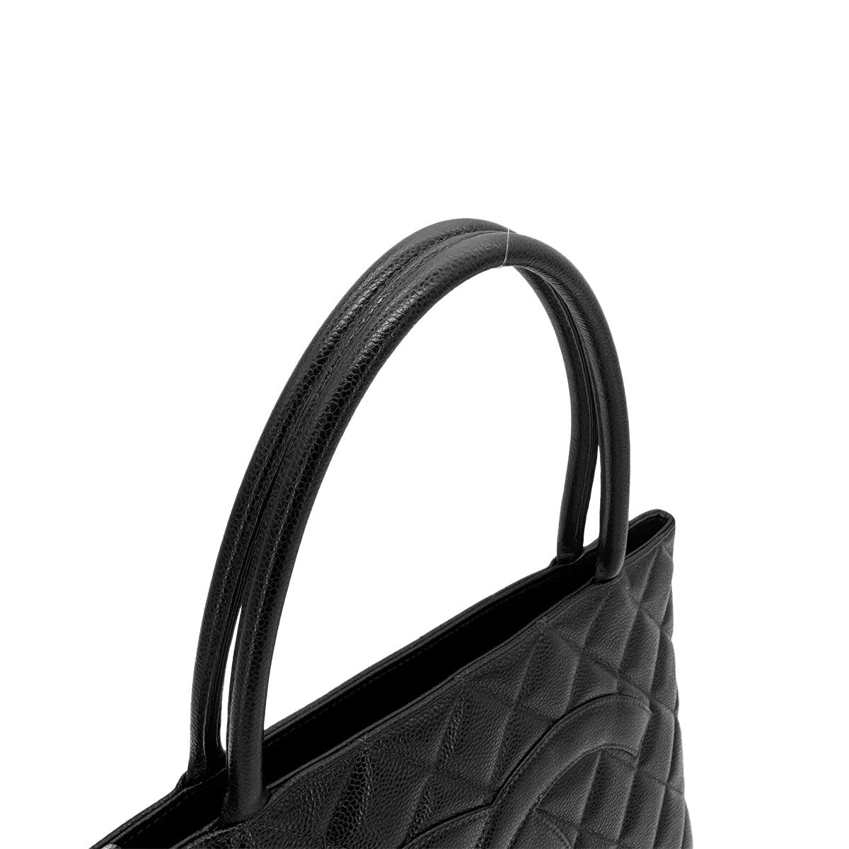 CHANEL VINTAGE MEDALLION TOTE BAG BLACK CAVIAR SKIN 90277325