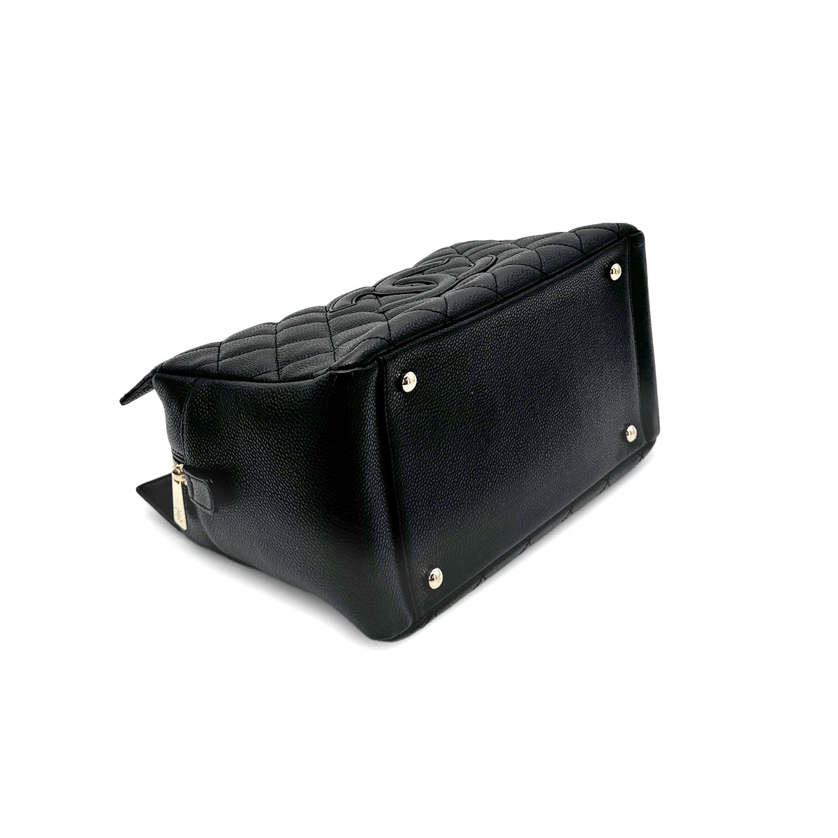 CHANEL VINTAGE MATELASSE COCOMARK CHAIN SHOULDER BAG BLACK CAVIR SKIN 90277333